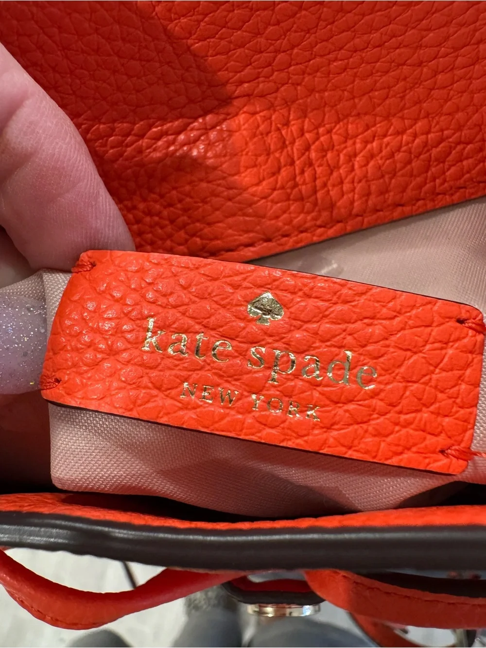 🍊♠️Kate Spade New York Orange Pebbled Leather Backpack - Picture 12 of 12